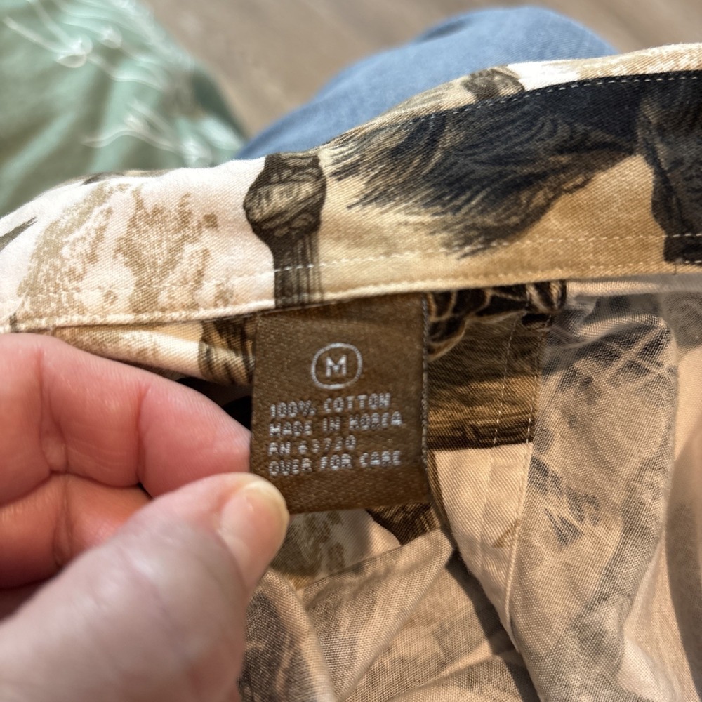 Vintage North River Outfitters Button Down Lab Bird Dog Hunting AOP Men's M - Picture 7 of 10